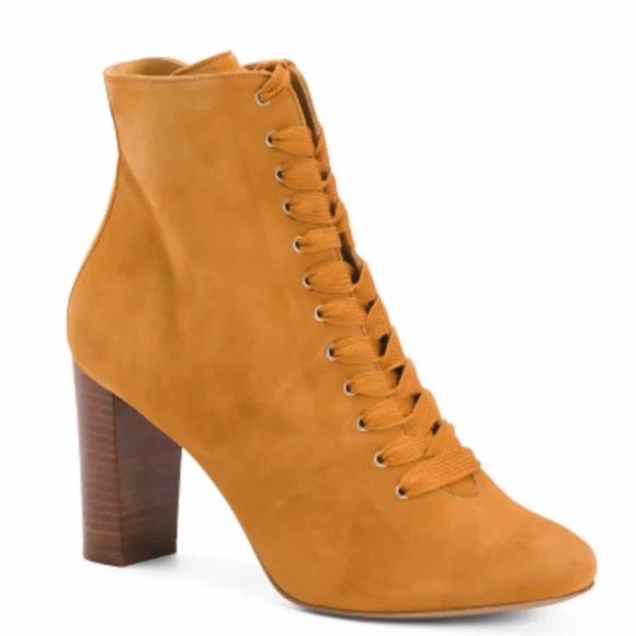 SÉZANE Alicia High Lace-up Booties Boots in Ocre / Tan sz US 8 / FR 39 NWT